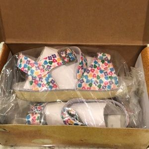 Floral print saltwater sandals